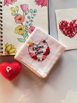 ❤️ Two Hearts, One Love – Couple Name Handkerchief