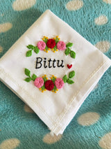 Floral embroidery handkerchief