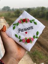Floral embroidery handkerchief
