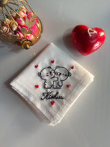 Dudu Bubu Embroidery Handkerchief – Cute Couple Gift