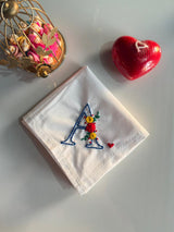 Single Initial Embroidery Handkerchief
