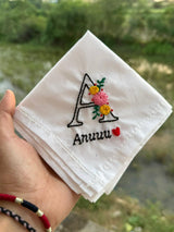 Single Initial Embroidery Handkerchief