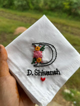 Single Initial Embroidery Handkerchief