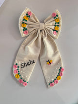 ✨ Custom Name Embroidery Bow Clip