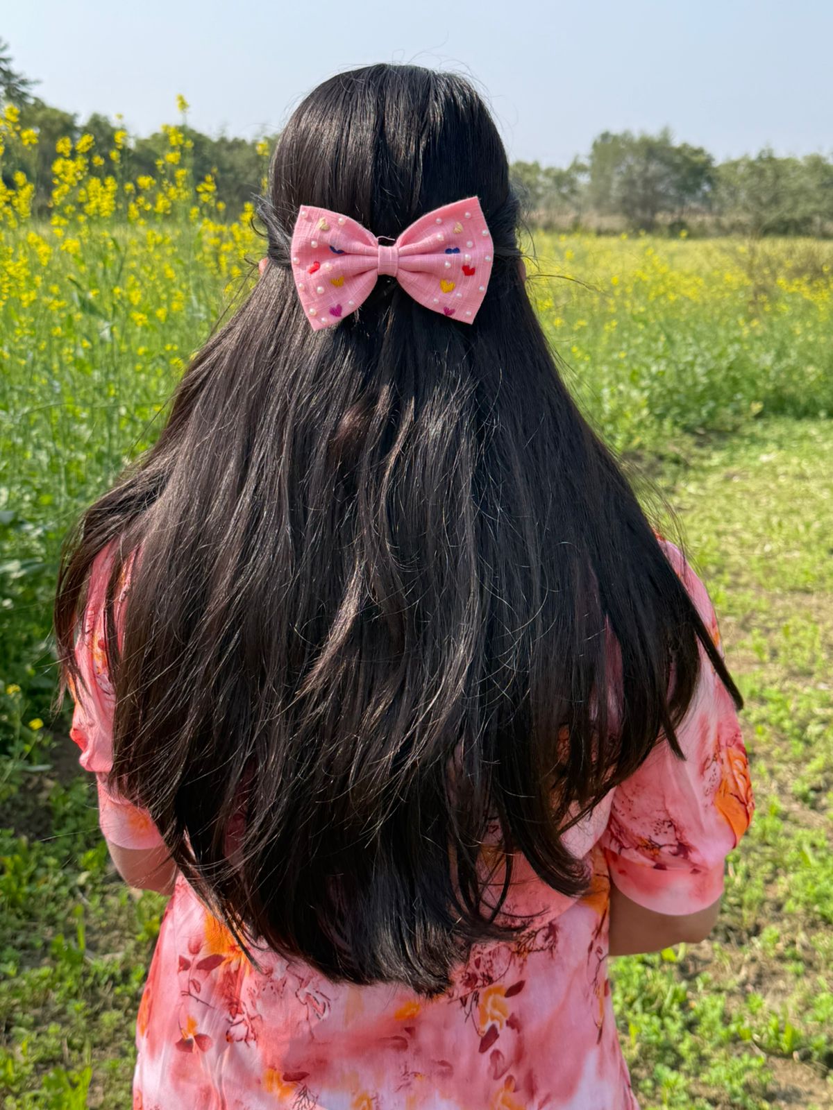 Pink Small bow clips