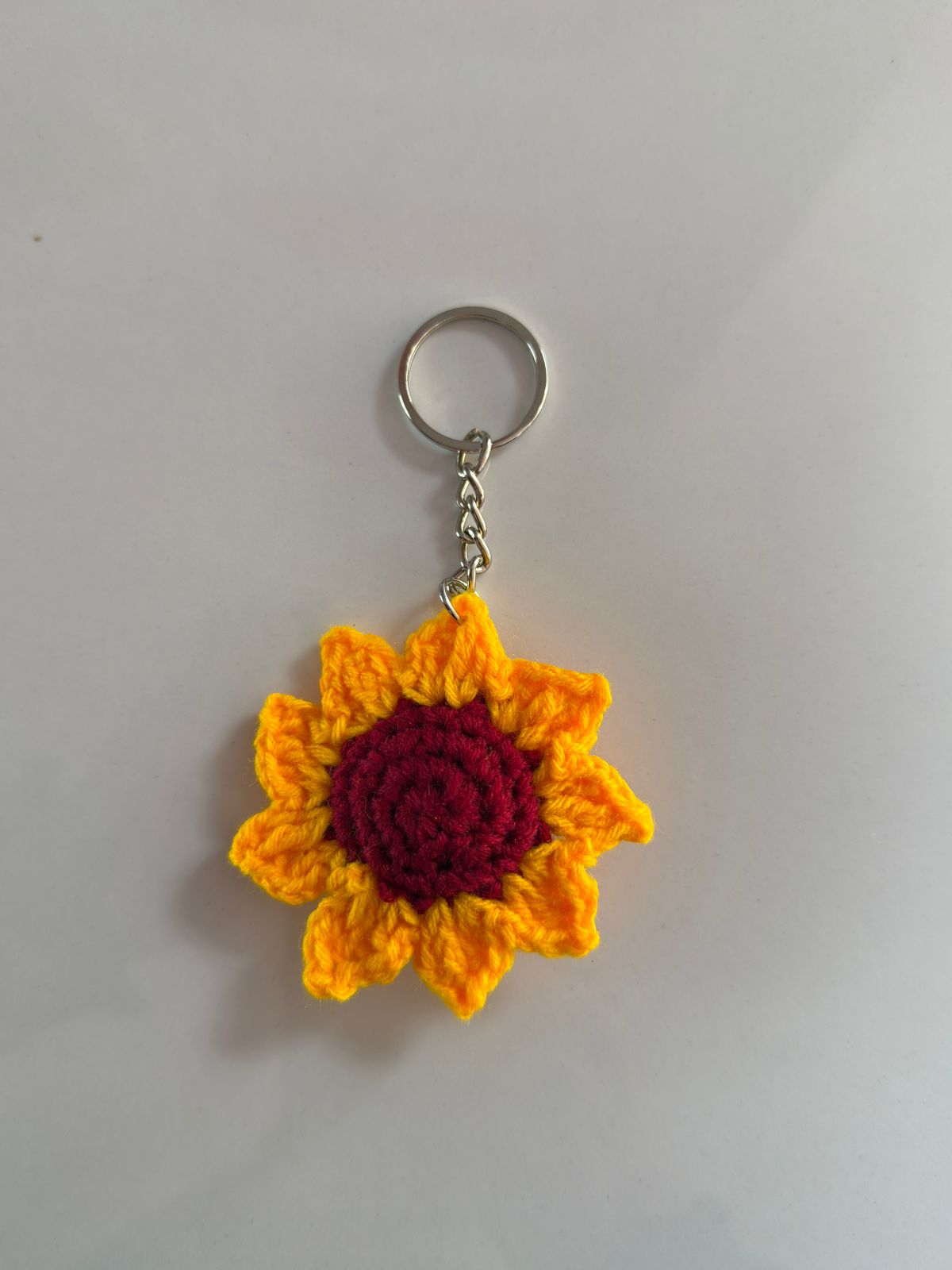 🌻 Sunflower Wool Keychain
