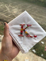 🌸 Embroidery Knot Initial Handkerchief