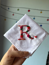 🌸 Embroidery Knot Initial Handkerchief