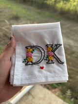 🌸 Couple Initial Embroidered Handkerchief