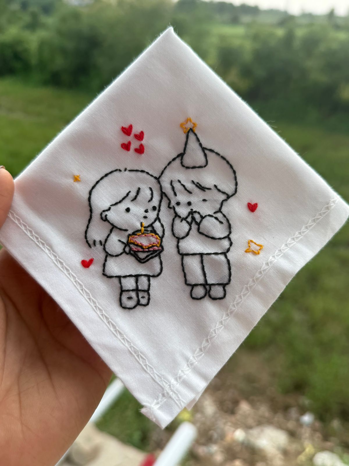 🎂 Birthday Wishes Handkerchief – Couple Edition