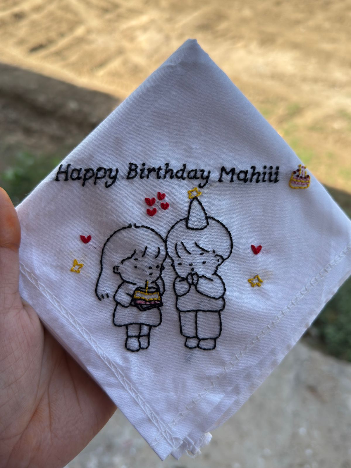 🎂 Birthday Wishes Handkerchief – Couple Edition