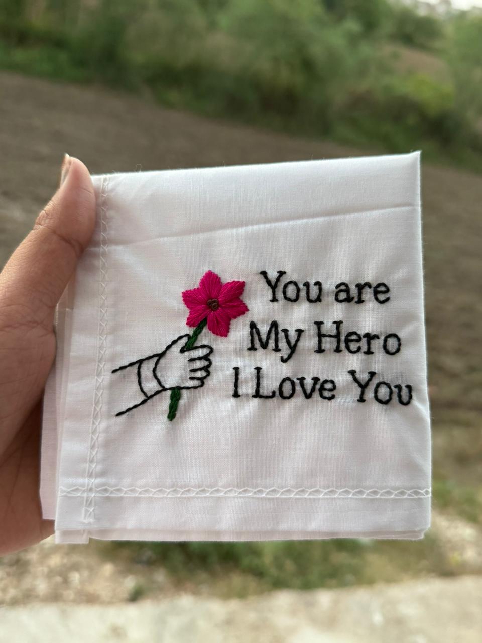 🌷 Love Means Flower – I Love You Handkerchief