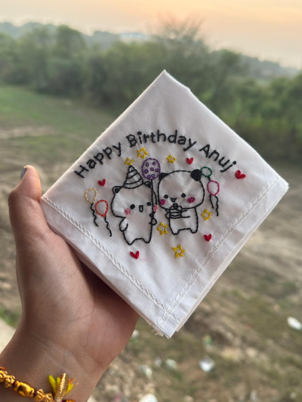 🎉 Dudu Bubu Birthday Celebration Handkerchief