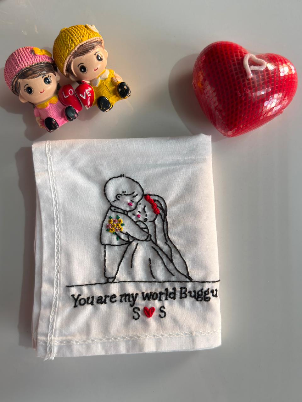Couple Hug – Cute Cartoon Handkerchief