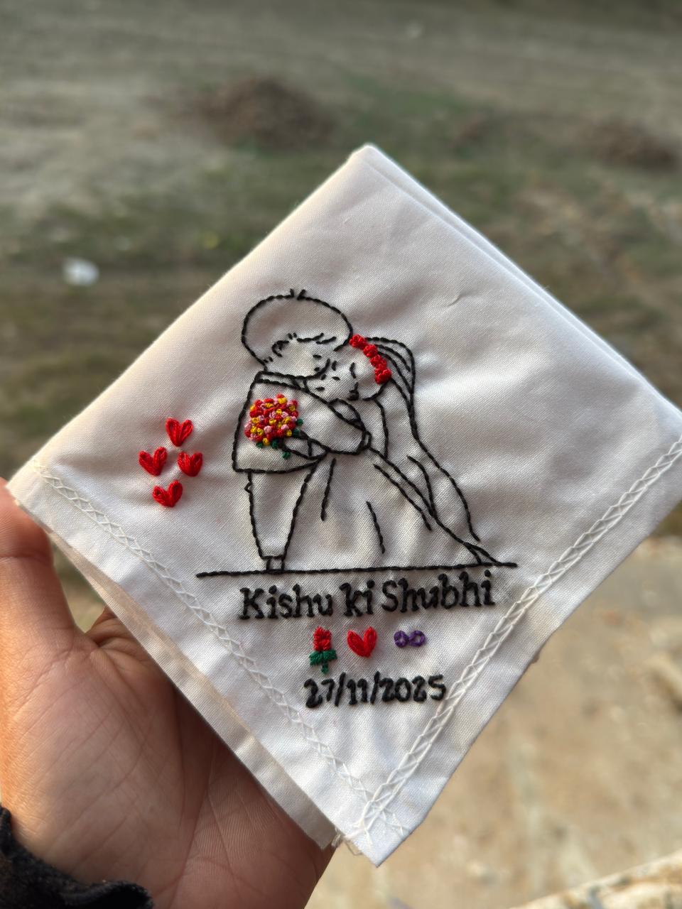 Couple Hug – Cute Cartoon Handkerchief