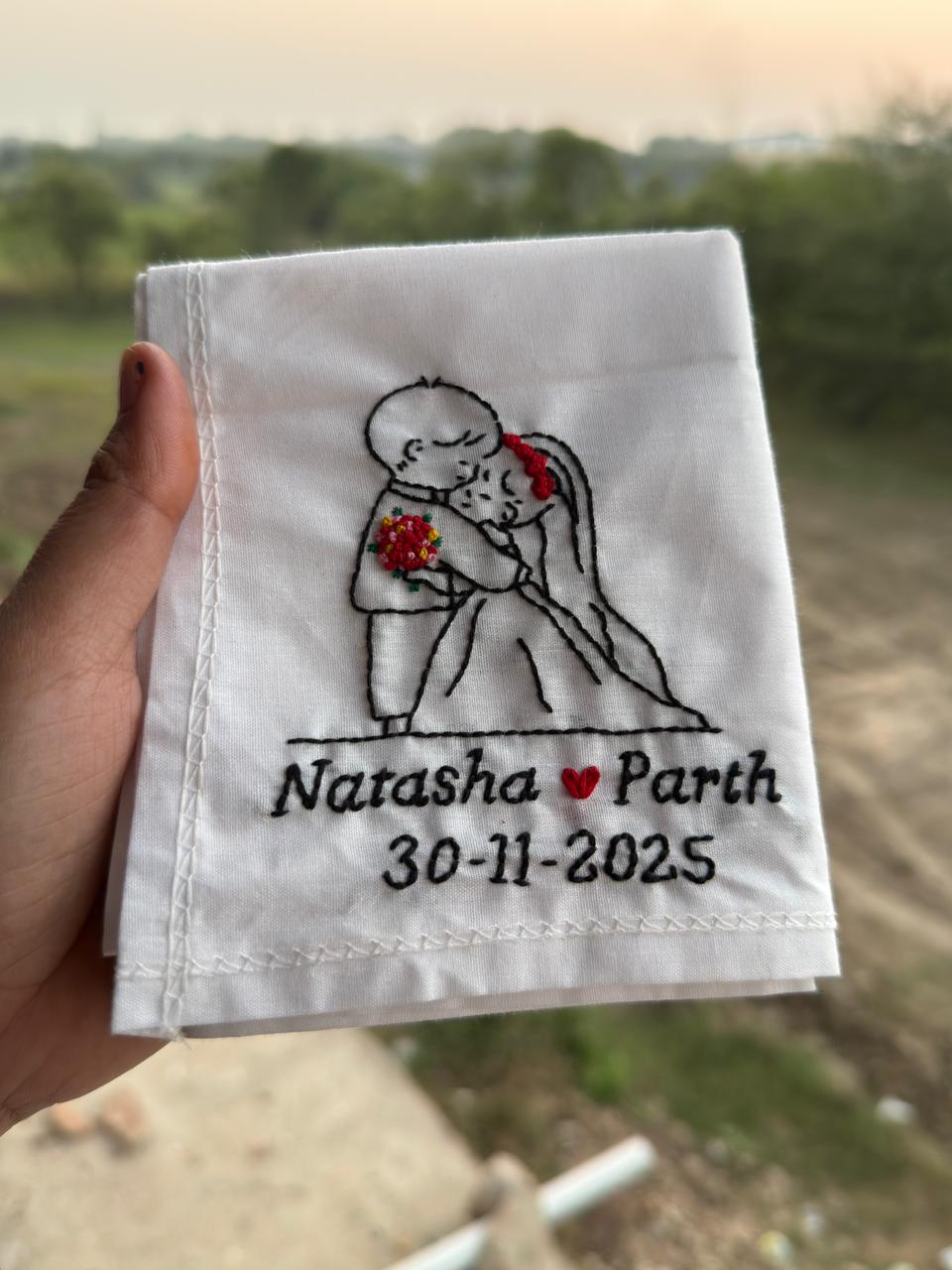 Couple Hug – Cute Cartoon Handkerchief