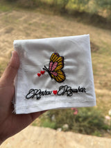 🦋 Butterfly with Name – Embroidered Handkerchief