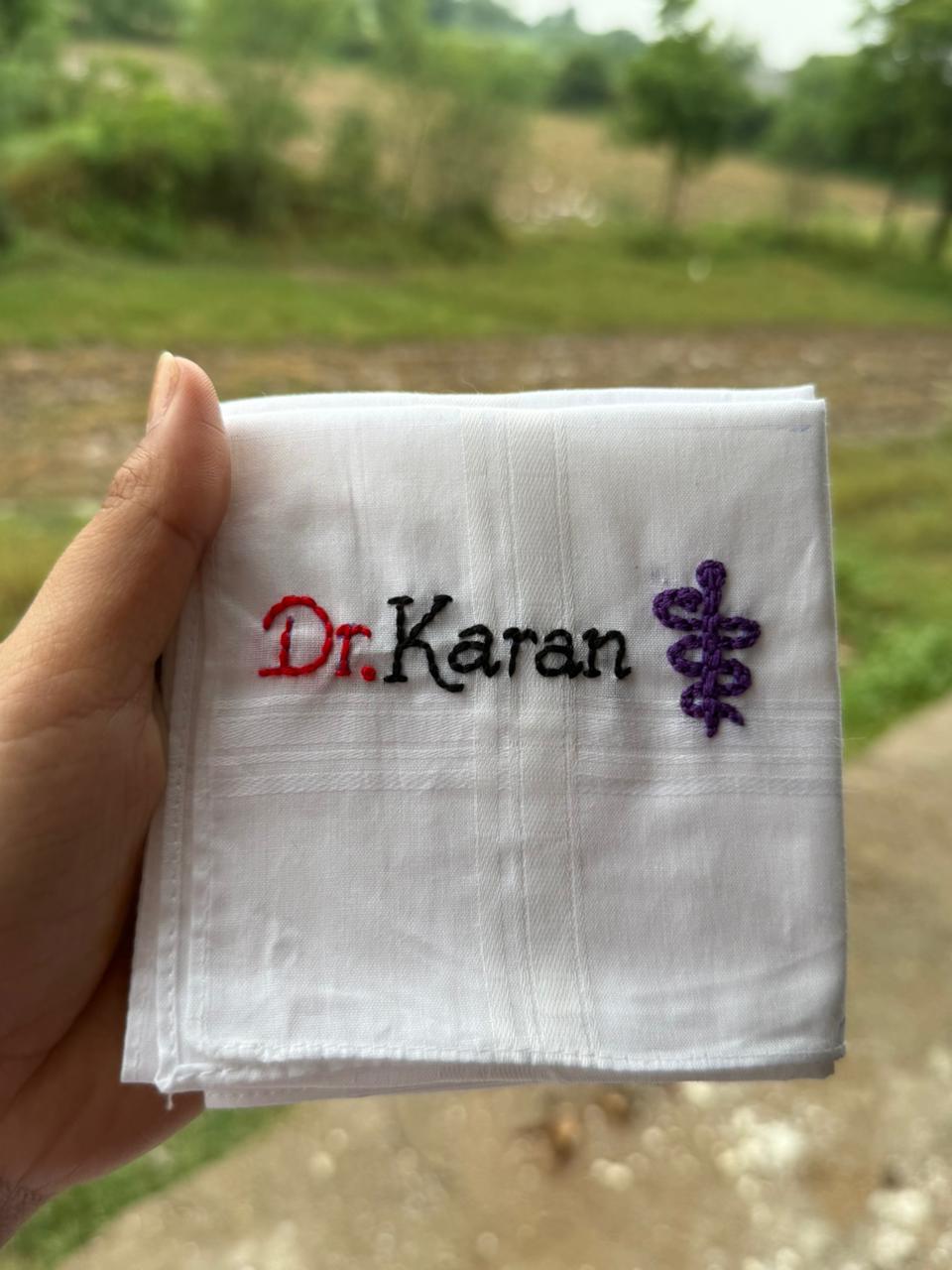 😊 Name with Emoji – Embroidered Handkerchief