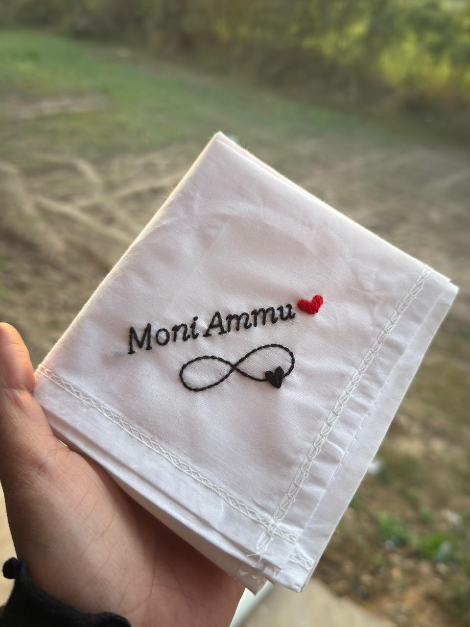 ♾️ Name with Infinity – Embroidered Handkerchief