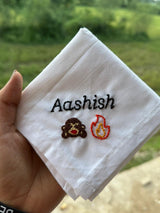😍 Name with Custom Emoji – Embroidered Handkerchief